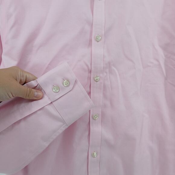 Charles Tyrwhitt Pink Extra Slim Fit Button Down Shirt Mens LG Preppy Work - Picture 2 of 8